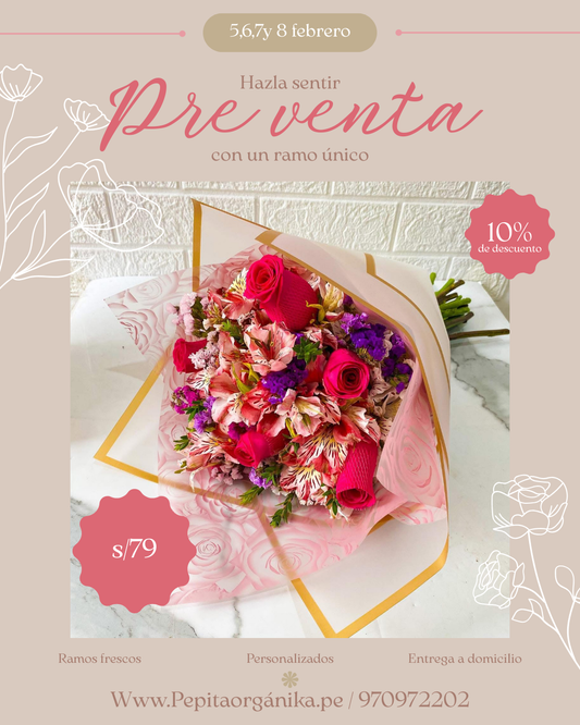 Ramos astromelia + 6 rosas