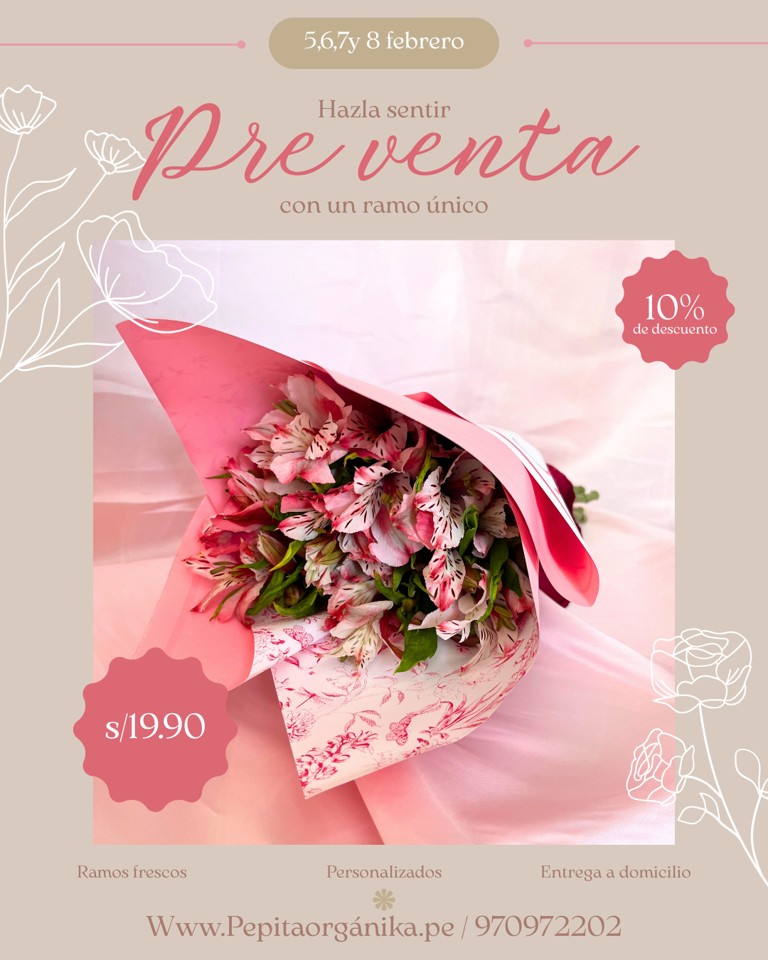 Mini ramo astromelia