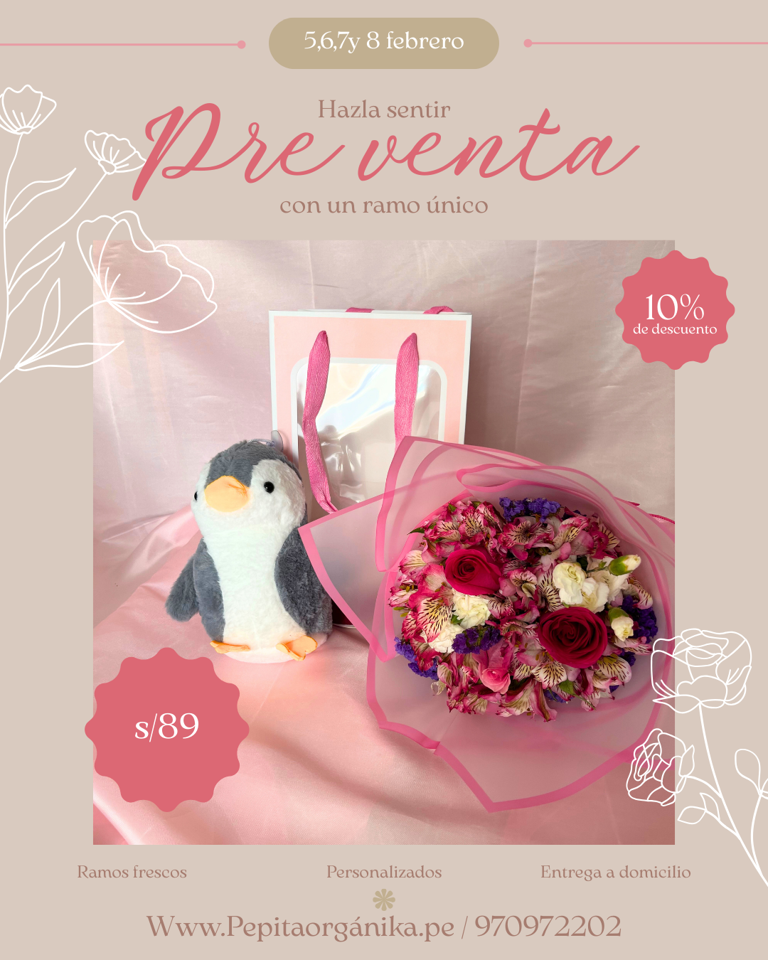 Mini Pinguino + ramo