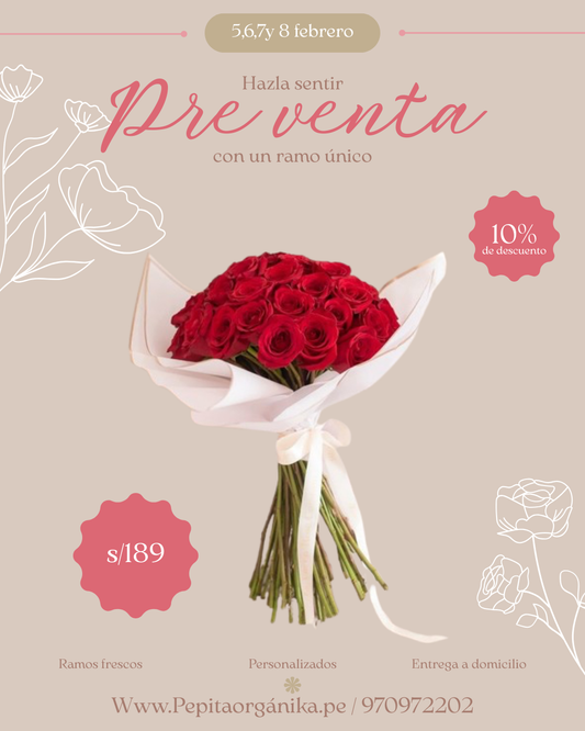 Mini buchón de 50 rosas